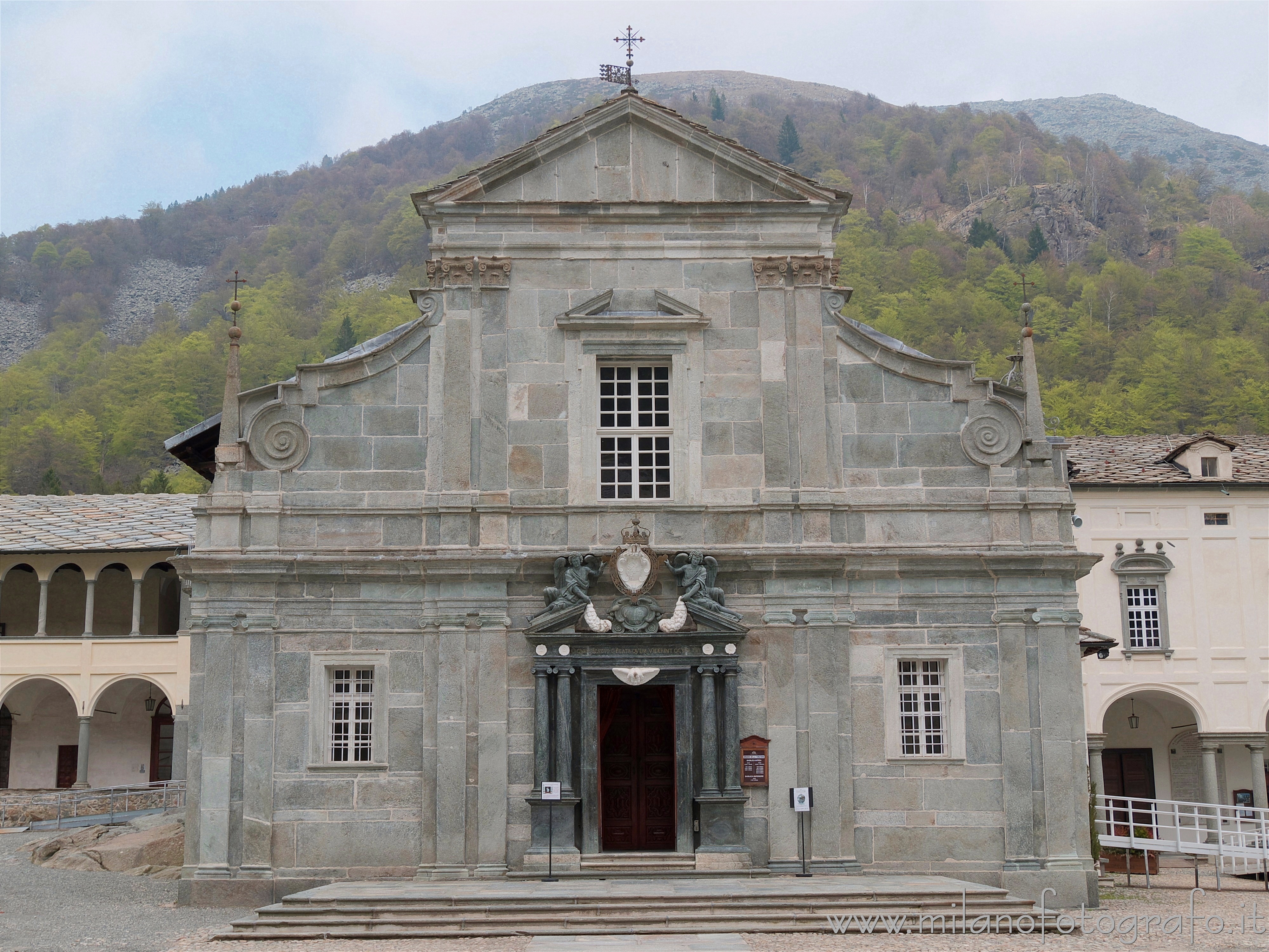 Biella (Italy) - Facade of the Ancient Basilia of the Sanctuary of Oropa